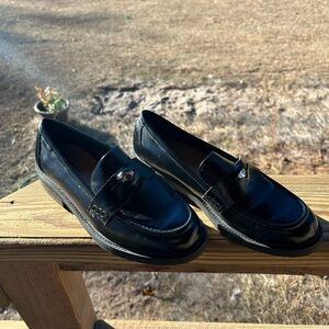 Anne Klein Shiny Black Loafers